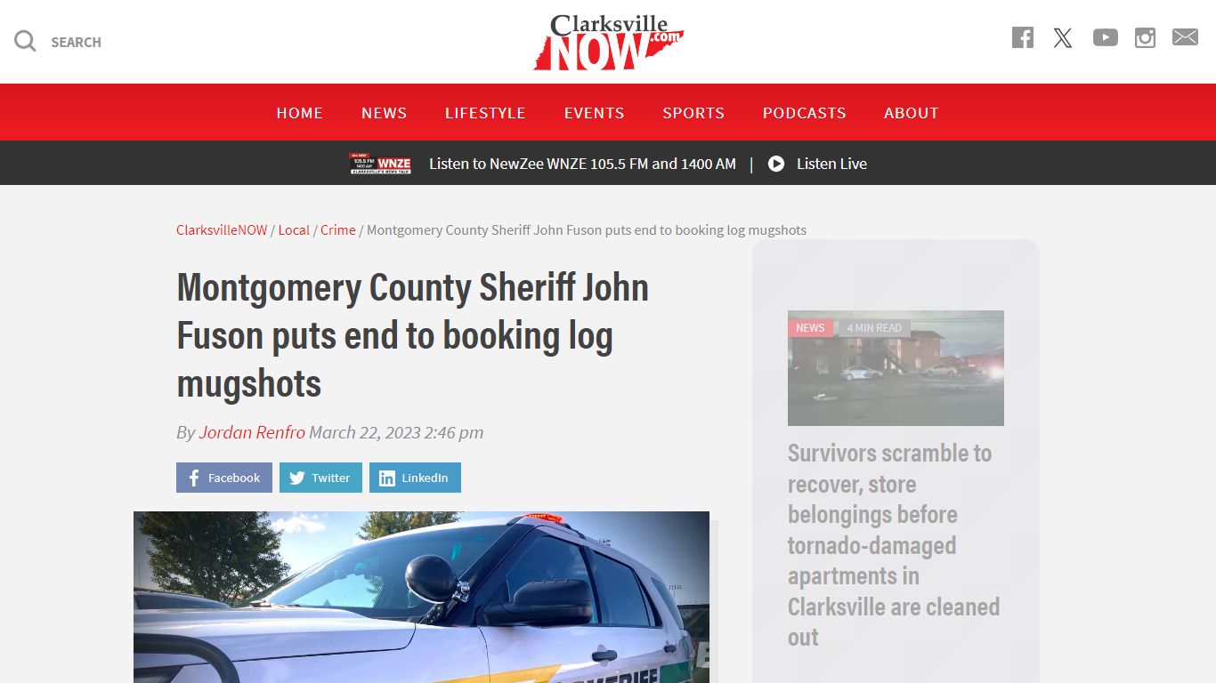 Montgomery County Sheriff John Fuson puts end to booking log mugshots