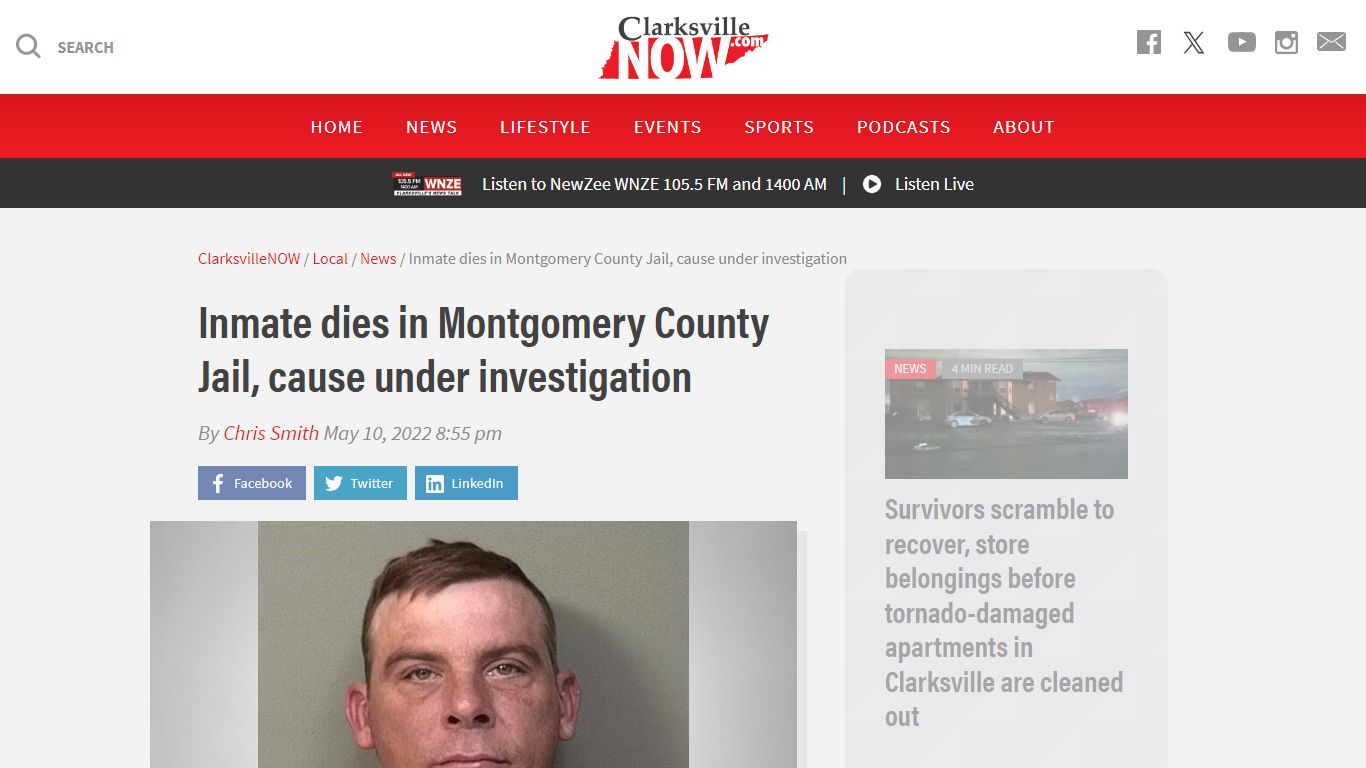 Inmate dies in Montgomery County Jail, cause under investigation